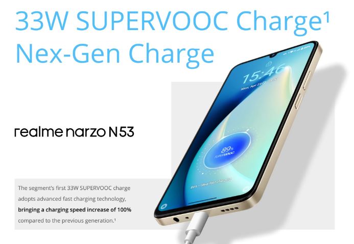 Realme Narzo N53 Battery
